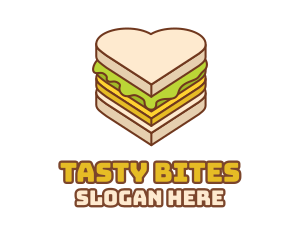 Sandwich - Heart Snack Sandwich logo design