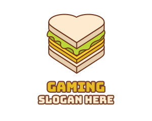 Hamburger - Heart Snack Sandwich logo design