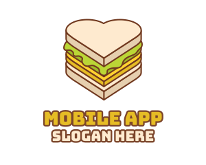 Bread - Heart Snack Sandwich logo design