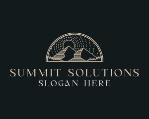 Mountain Summit Landscape logo design