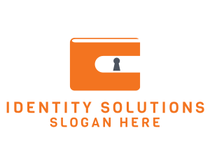 Orange Wallet Lock  logo design