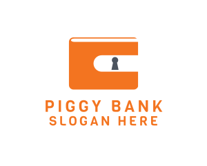 Orange Wallet Lock  logo design