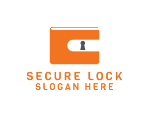 Lock - Orange Wallet Lock logo design