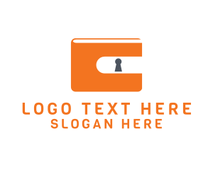Keyhole - Orange Wallet Lock logo design
