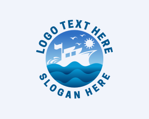 Vacation - Ship Wave Travel logo design