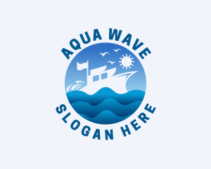 Ship Wave Travel logo design