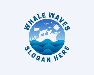 Ship Wave Travel logo design