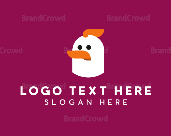 Chicken Head Cartoon Logo