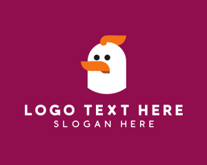 Hen - Chicken Head Cartoon logo design