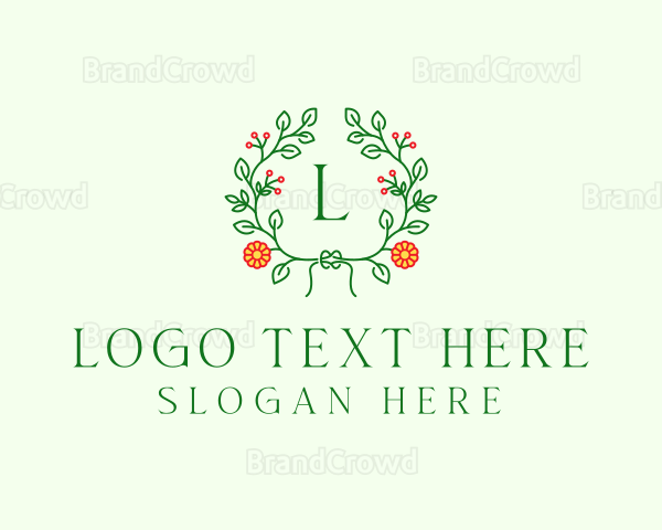Spring Floral Wreath Logo