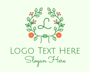 Vine - Floral Wreath Letter logo design