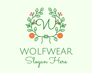Ornament - Floral Wreath Letter logo design