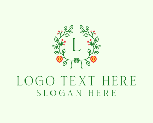 Botanical - Spring Floral Wreath logo design