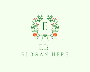 Spring Floral Wreath logo design