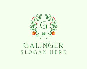 Spring Floral Wreath logo design