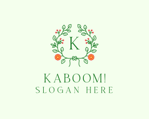 Spring Floral Wreath logo design