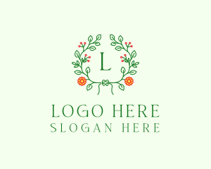 Spring Floral Wreath logo design