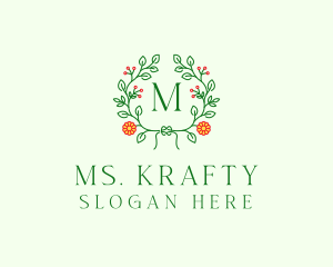 Spring Floral Wreath logo design