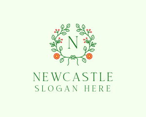 Spring Floral Wreath logo design