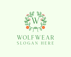 Spring Floral Wreath logo design