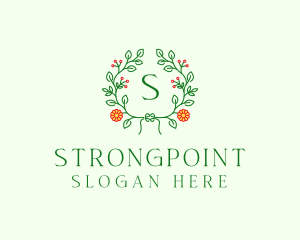 Spring Floral Wreath logo design