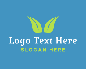 Supplement - Human Face Leaf Wings logo design