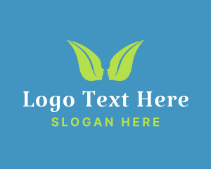 Human - Human Face Leaf Wings logo design