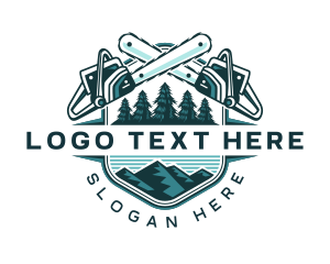 Woodworking - Chain Saw Woodcutter logo design