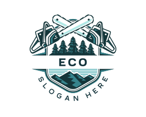 Chain Saw Woodcutter Logo