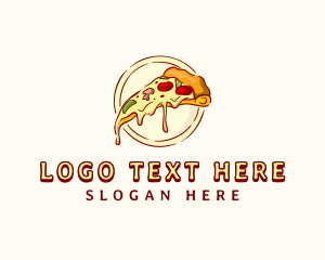 Meal - Cheesy Pizza Slice Meal logo design