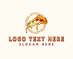 Cheesy Pizza Slice Meal Logo