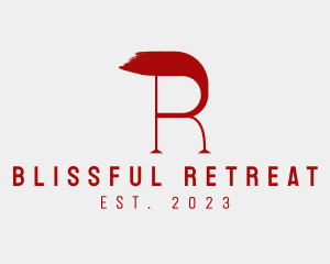 Shop - Red Brush Stroke Letter R logo design