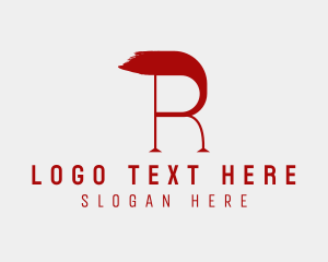 Red Brush Stroke Letter R Logo