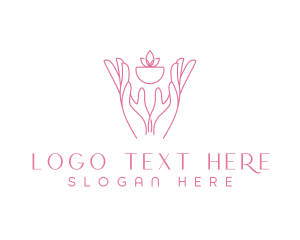 Relaxation - Hands Planting Care logo design