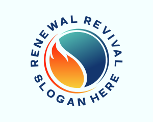 Renewable Heating Cooling logo design