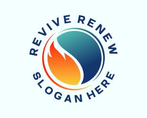 Renewable Heating Cooling logo design