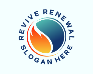 Renewable Heating Cooling logo design