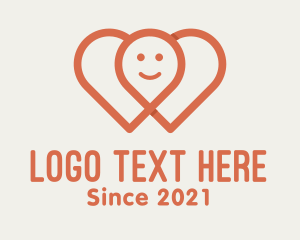 Date - Red Hearts Location logo design