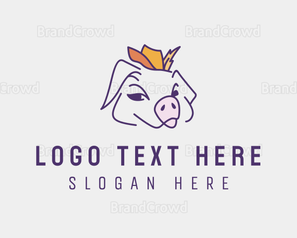 Happy Cowboy Pig Logo