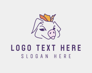 Piglet - Happy Cowboy Pig logo design