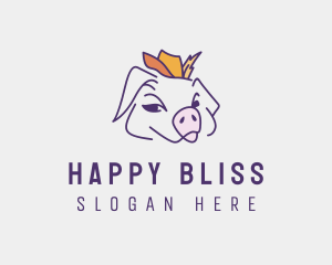 Happy Cowboy Pig logo design