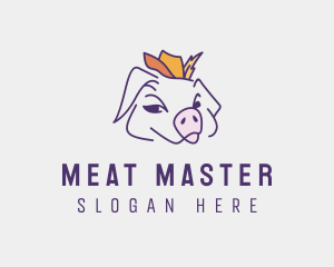 Happy Cowboy Pig logo design