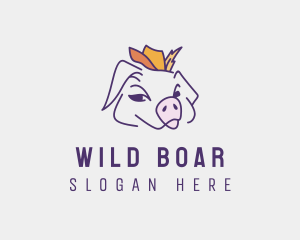 Boar - Happy Cowboy Pig logo design