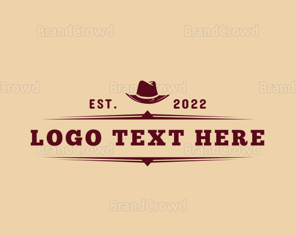 Wild Western Cowboy Hat Logo