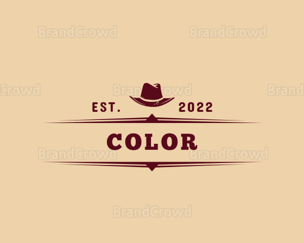 Wild Western Cowboy Hat Logo