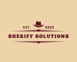 Wild Western Cowboy Hat logo design