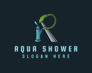 Shower - Shower Hose Letter R logo design