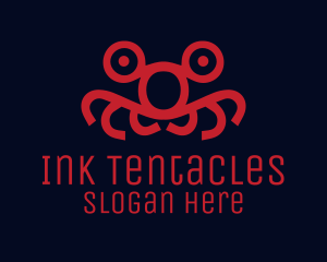 Tentacles - Red Monster Face logo design