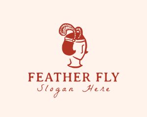 Feather Headband Woman logo design