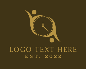Coach - Human Fitness Clock logo design